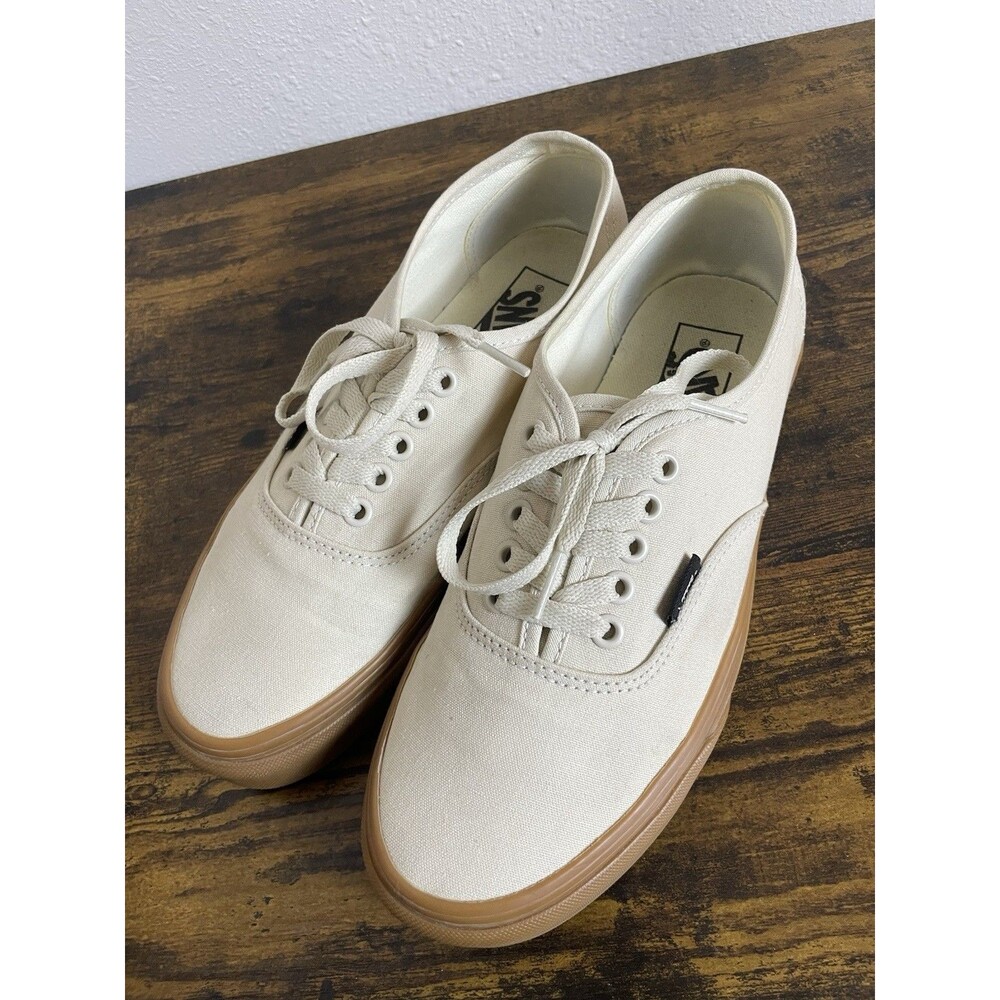 Vans Gum Sole Men 8 Canvas Sneakers Off White Low Top Lace Up Shoes Skate